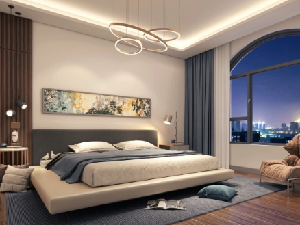 淺木色柜體與深木色茶臺，讓別墅更有美感。